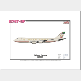 Boeing B747-8F - Etihad Cargo (Art Print) Posters and Art